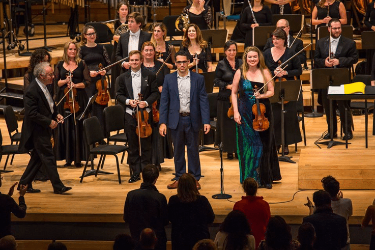 Azrieli Music Prize-winning composer Avner Dorman with violinist Lara St. John at the 2018 AMP Gala Concert