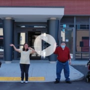 Residents in front of the Lou Fruitman Reena Residence