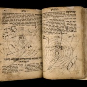 An open book with Hebrew text.