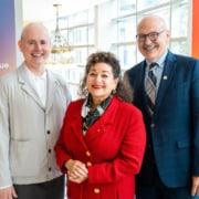 Jason van Eyk, Dr. Sharon Azrieli and Kelly Rice at the launch of AMACC.